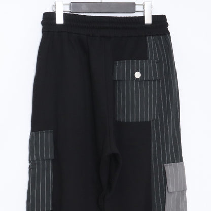 FENG CHEN WANG Striped Pocket Sweat Pants Black Size XS