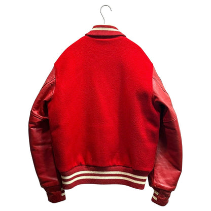 GOLDEN BEAR 60s Ken & Bob Leather Sleeve Jacket Red Size S