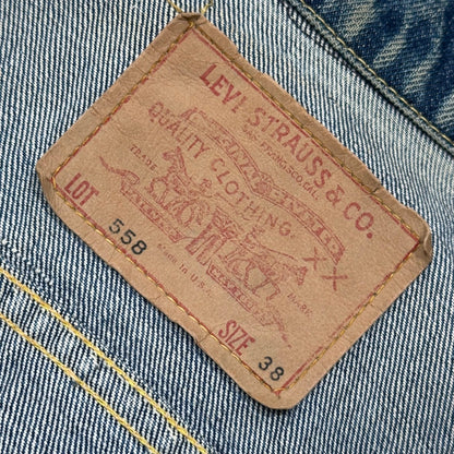Levi's 60s Vintage 558 Big E Long Jacket Indigo Size 38