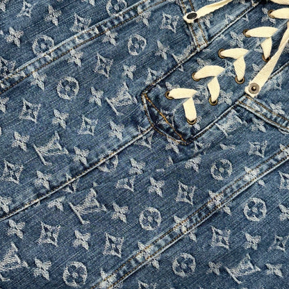 LOUIS VUITTON Monogram Denim Mermaid Skirt Size 36