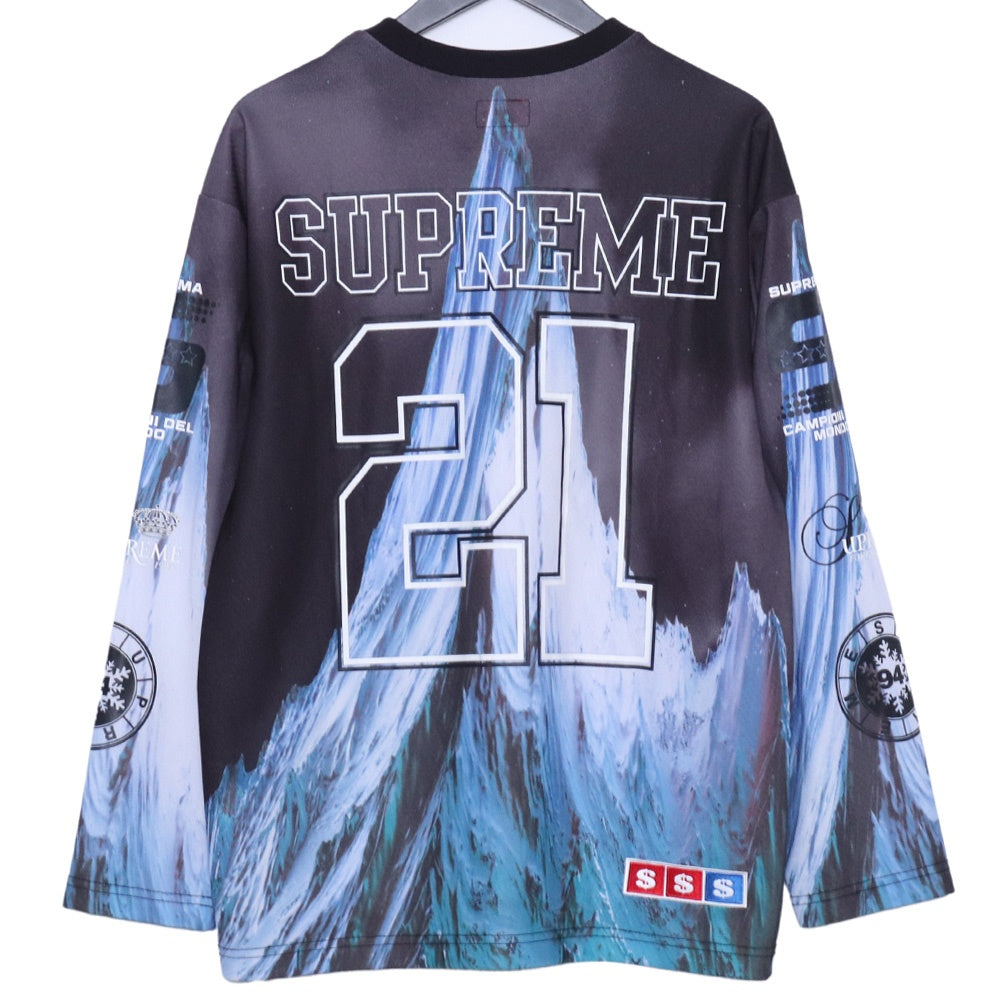 SUPREME 21AW Black Mountain Hockey Jersey T-Shirt Size S