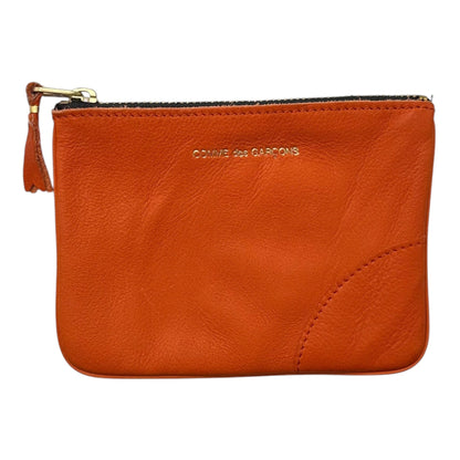 COMME des GARCONS Washed Leather Zip Wallet Orange Size FREE