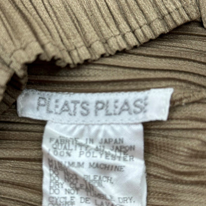 PLEATS PLEASE Pleated Long Sleeve Blouse Khaki Size 3