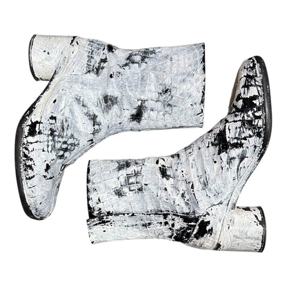MAISON MARGIELA 21AW Tabi Croc Leather Boots Size EU 43