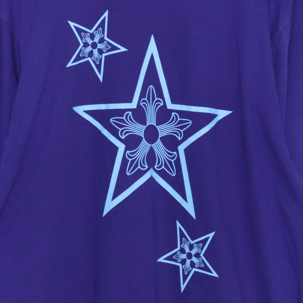 CHROME HEARTS Back Star Print T-Shirt Blue Size L