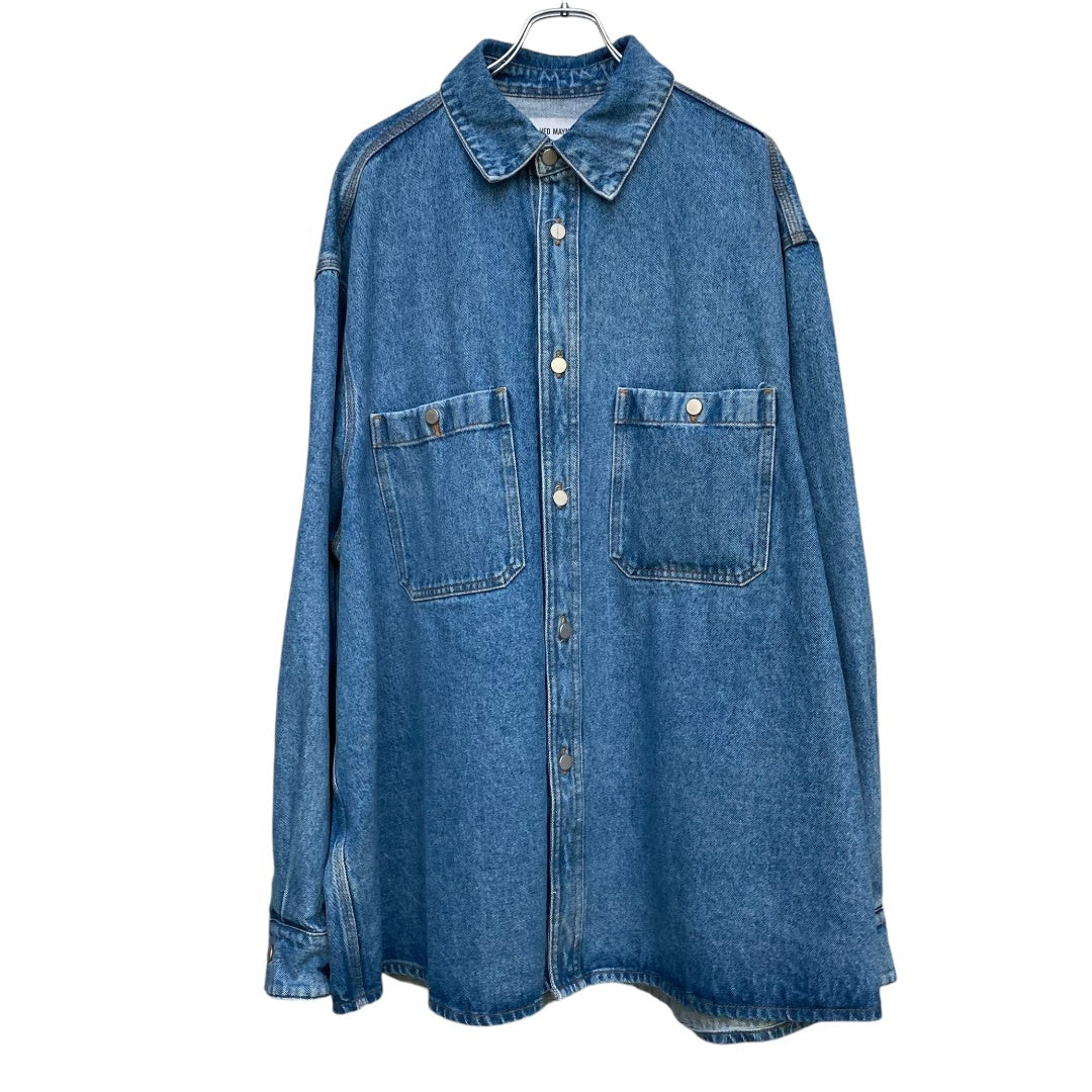 Hed Mayner 24SS BLUE INDIGO FADED HEAVY OVER SHIRT Size M