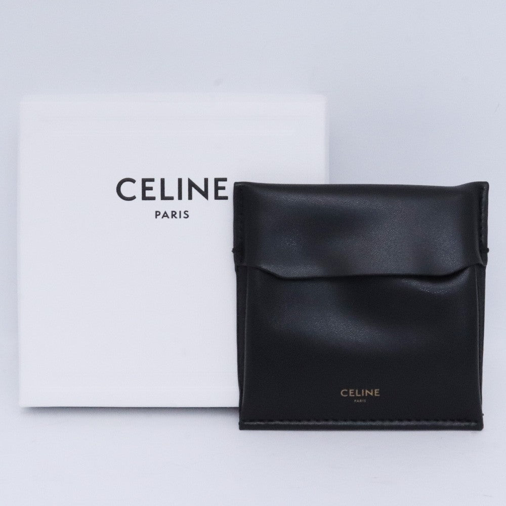 CELINE Triomphe Rhinestone Earrings Gold Size F