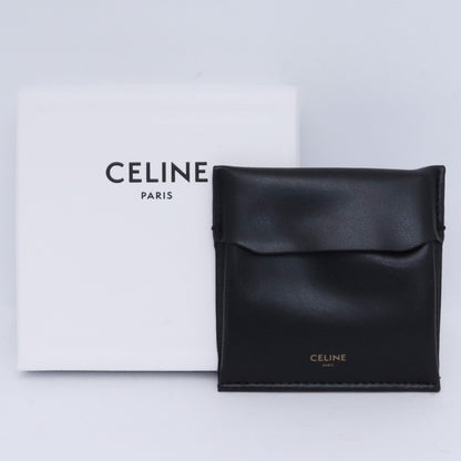 CELINE Triomphe Rhinestone Earrings Gold Size F