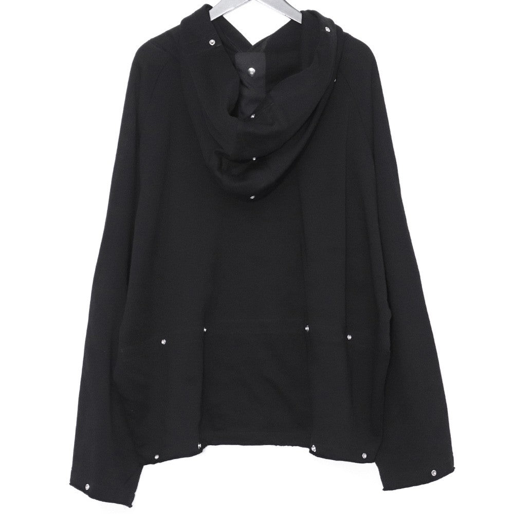 ALMOSTBLACK Button Adjust Pullover Hoodie Black Size 2
