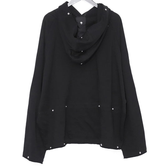 ALMOSTBLACK Button Adjust Pullover Hoodie Black Size 2