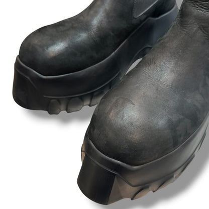 RICK OWENS Beatle Mega Tractor Boots Black Size EU 43