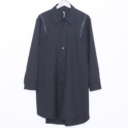 GROUND Y Wool Gabardine Zipper Shoulder Shirt Black Size 3