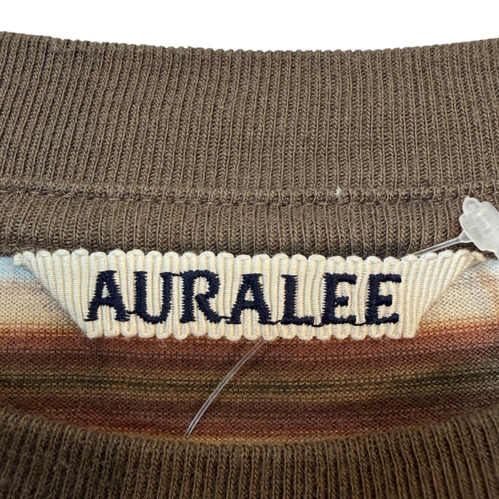 AURALEE 26SS Gradient Stripe Jersey Long Sleeve T-Shirt Brown Size 3