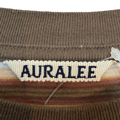 AURALEE 26SS Gradient Stripe Jersey Long Sleeve T-Shirt Brown Size 3