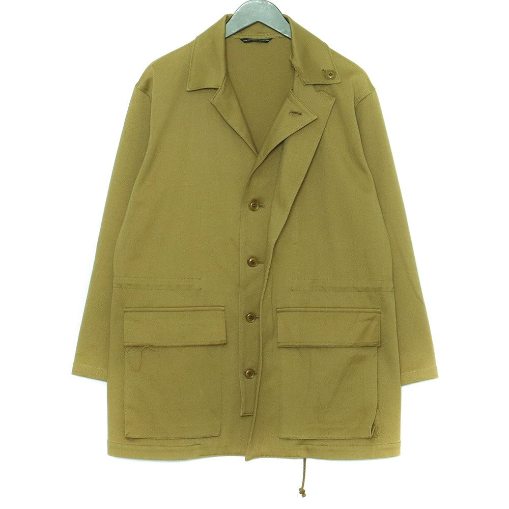 Y'S Layered Collar Cotton Blouson Khaki Size 1