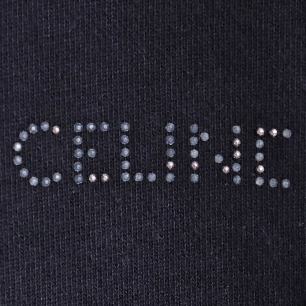 CELINE Stud Logo Pullover Hoodie Black Size XXL