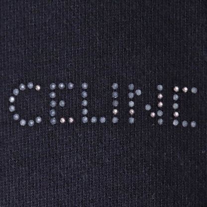 CELINE Stud Logo Pullover Hoodie Black Size XXL