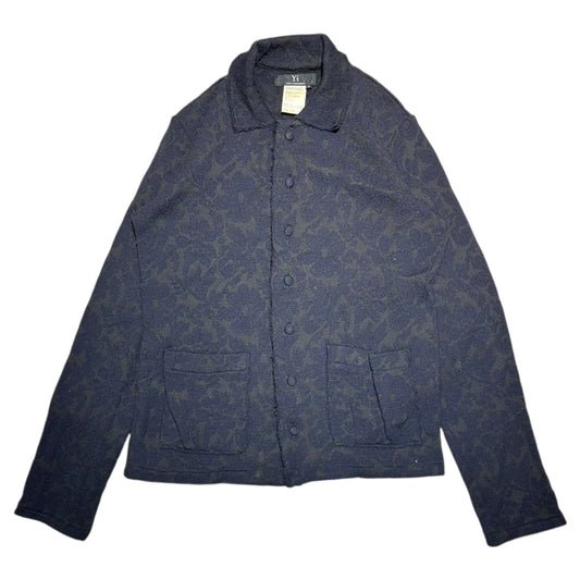 Y's 92AW Vintage Floral Weave Front Jacket Black Size 3