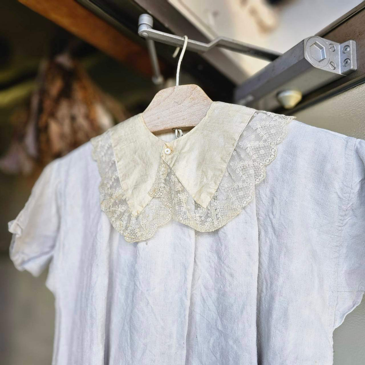 Euro antique 10s Lace Collar Beige Size FREE