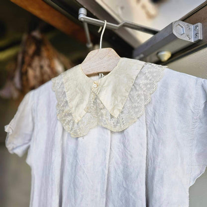 Euro antique 10s Lace Collar Beige Size FREE