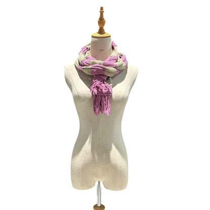 Kiko Kostadinov 24SS Merli Cotton Striped Scarf Pink/Beige