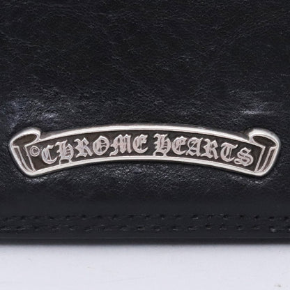 CHROME HEARTS Grommet Leather Card Holder Black Card Case Size F