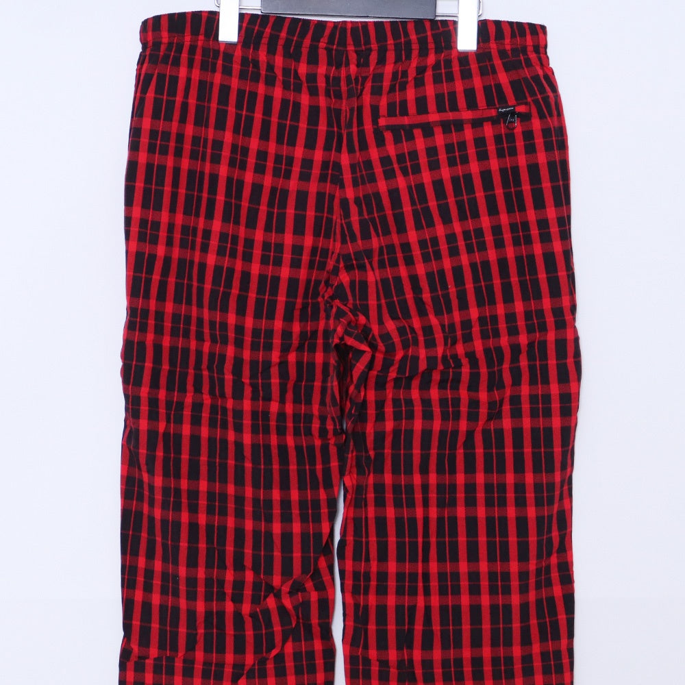 SUPREME 18AW Nylon Plaid Track Pants Red Size M