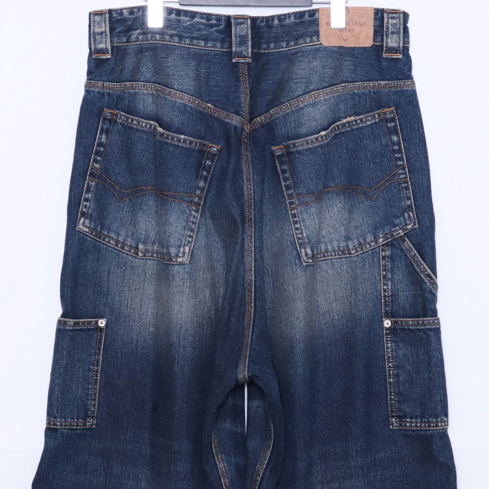 BALENCIAGA Grunge Ripped Baggy Denim Blue Size S