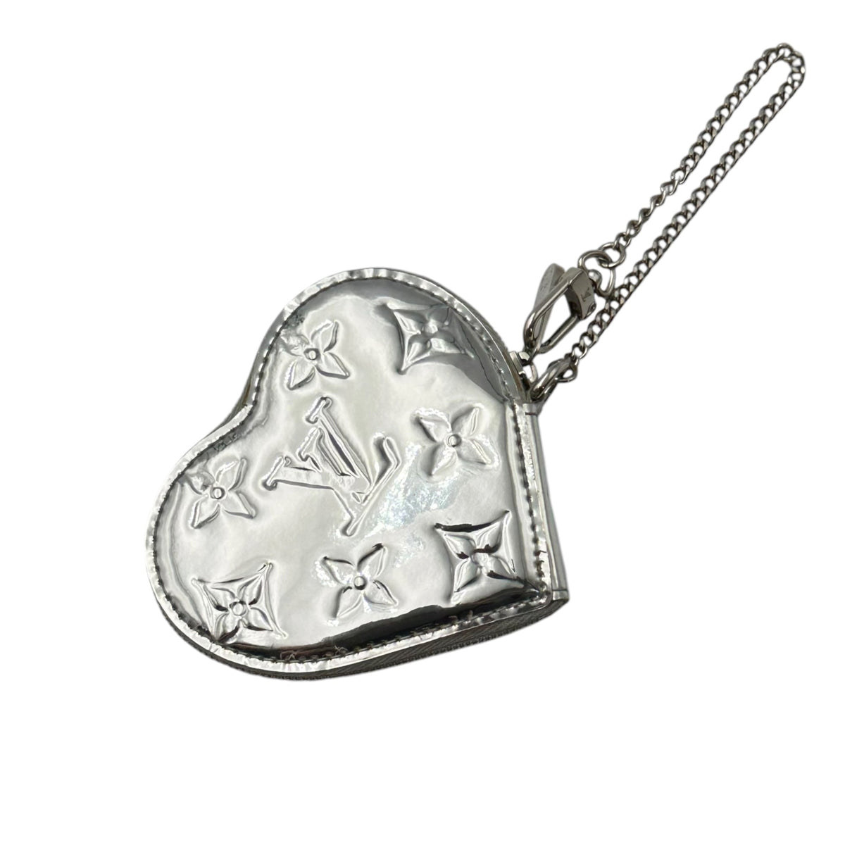 LOUIS VUITTON Monogram Miroir Porte Monnaie Pouch Silver