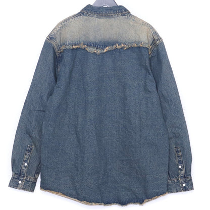 JUN NAKAYAMA 24AW Fringe Indigo Denim Shirt Size 48