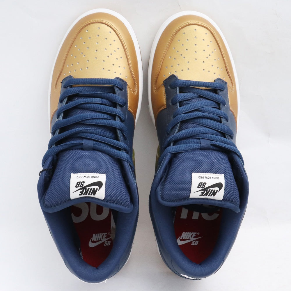 Supreme Dunk Low OG QS Gold/Navy Sneakers Size 28.5cm