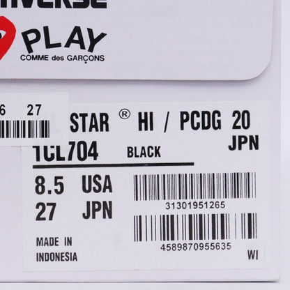 PLAY COMME des GARCONS Chuck Taylor Sneakers Black Size 27cm