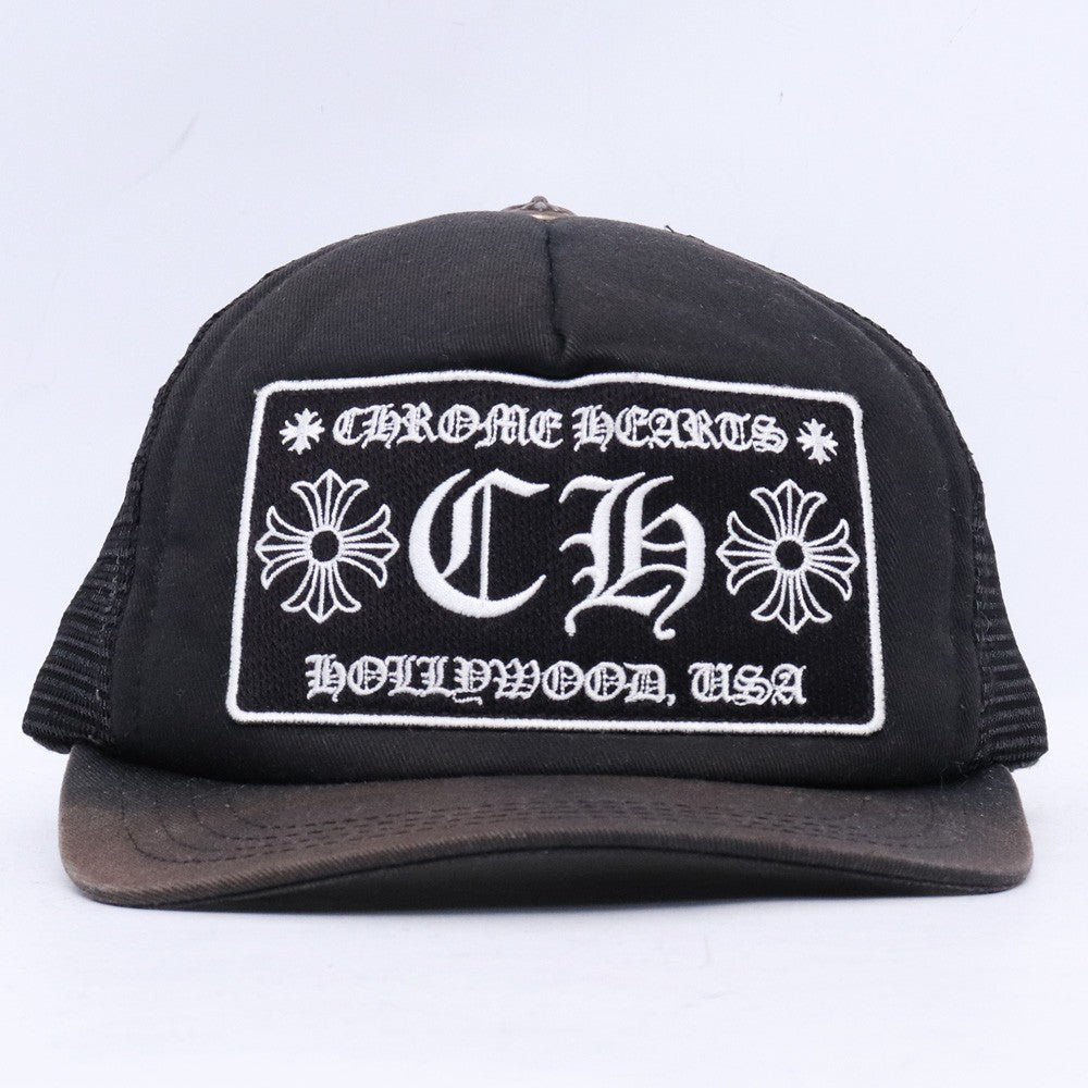 CHROME HEARTS Black Mesh Trucker Cap Size F