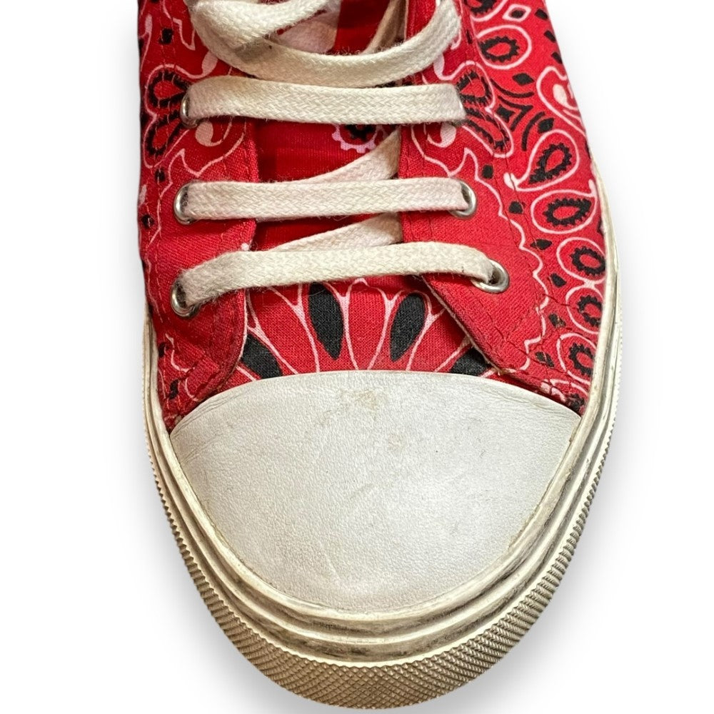 SAINT LAURENT PARIS Bedford Bandana Sneakers Red Size EU 40