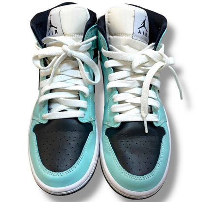 NIKE WMNS Air Jordan 1 Mid Aqua Blue Sneakers Size 25cm
