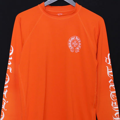 CHROME HEARTS Side CH Logo Rash Guard Orange Size M