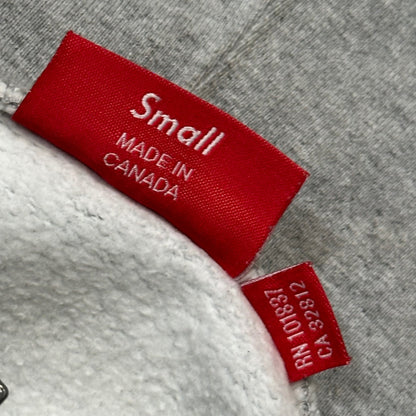 SUPREME 15AW Felt Hooded Logo Zip Hoodie Light Gray Size S