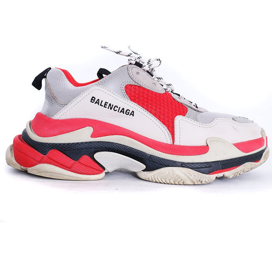 BALENCIAGA Triple S Sneakers Red Gray Size 41 Size EU 41