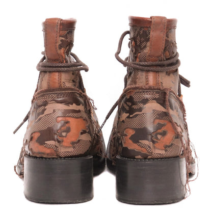 HIROMU TAKAHARA ROEN Leather Lace-up Boots Brown Size 40.5