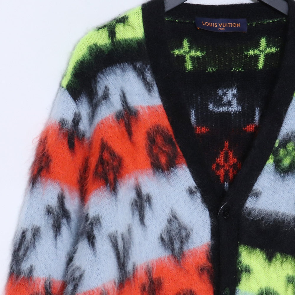 LOUIS VUITTON 22AW Monogram Mohair Cardigan Multi Size L