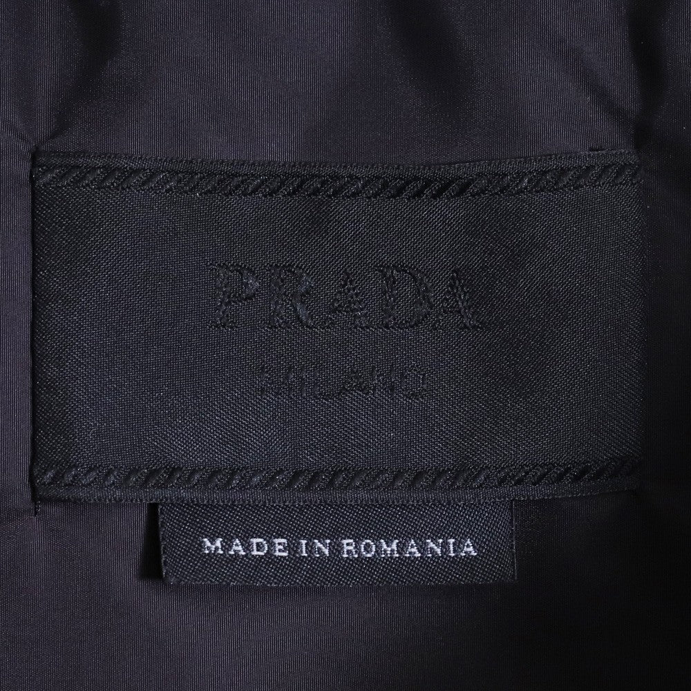PRADA Re-Nylon Triangle Logo Padded Vest Black Size 48