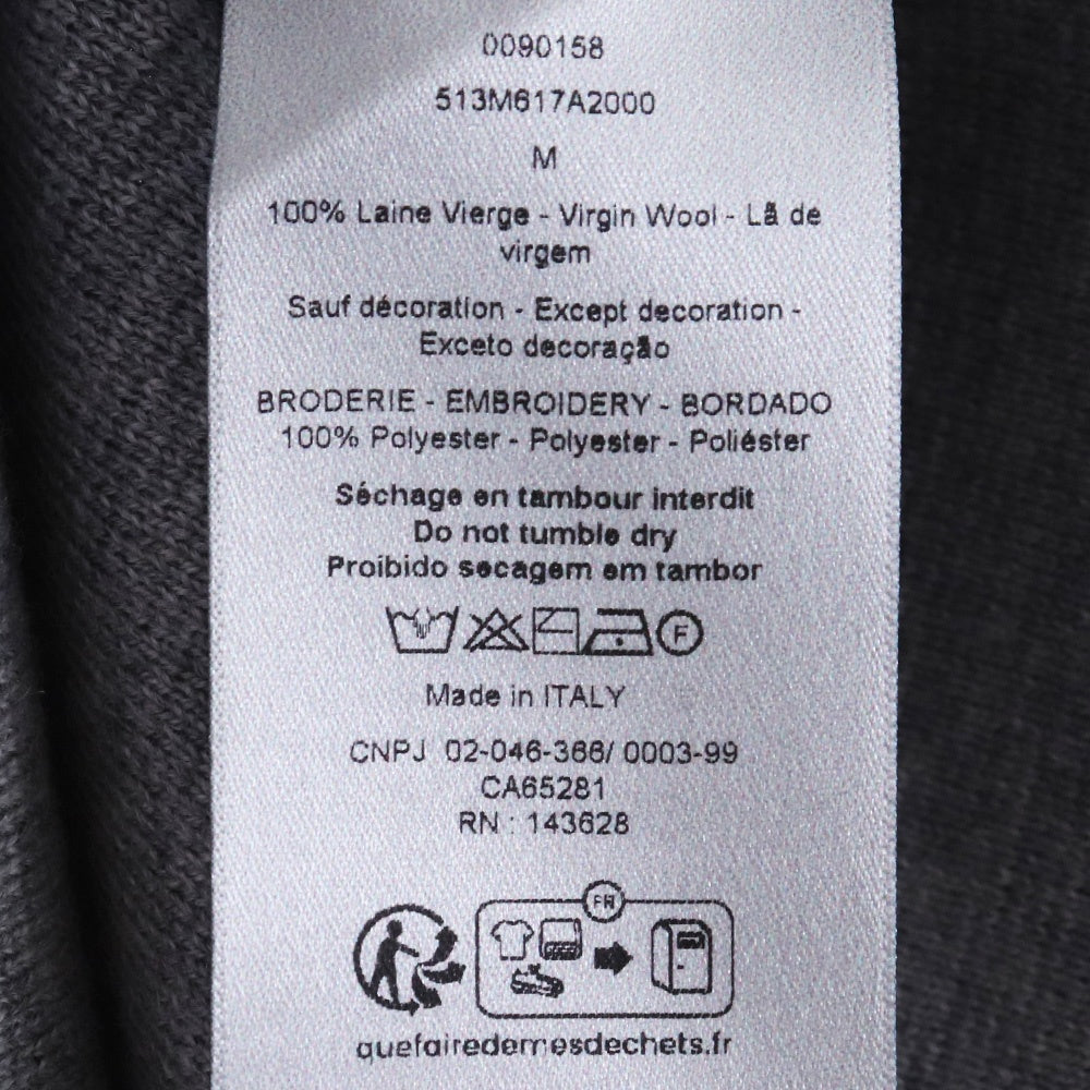 DIOR CD Icon Virgin Wool Pullover Sweater Gray Size M