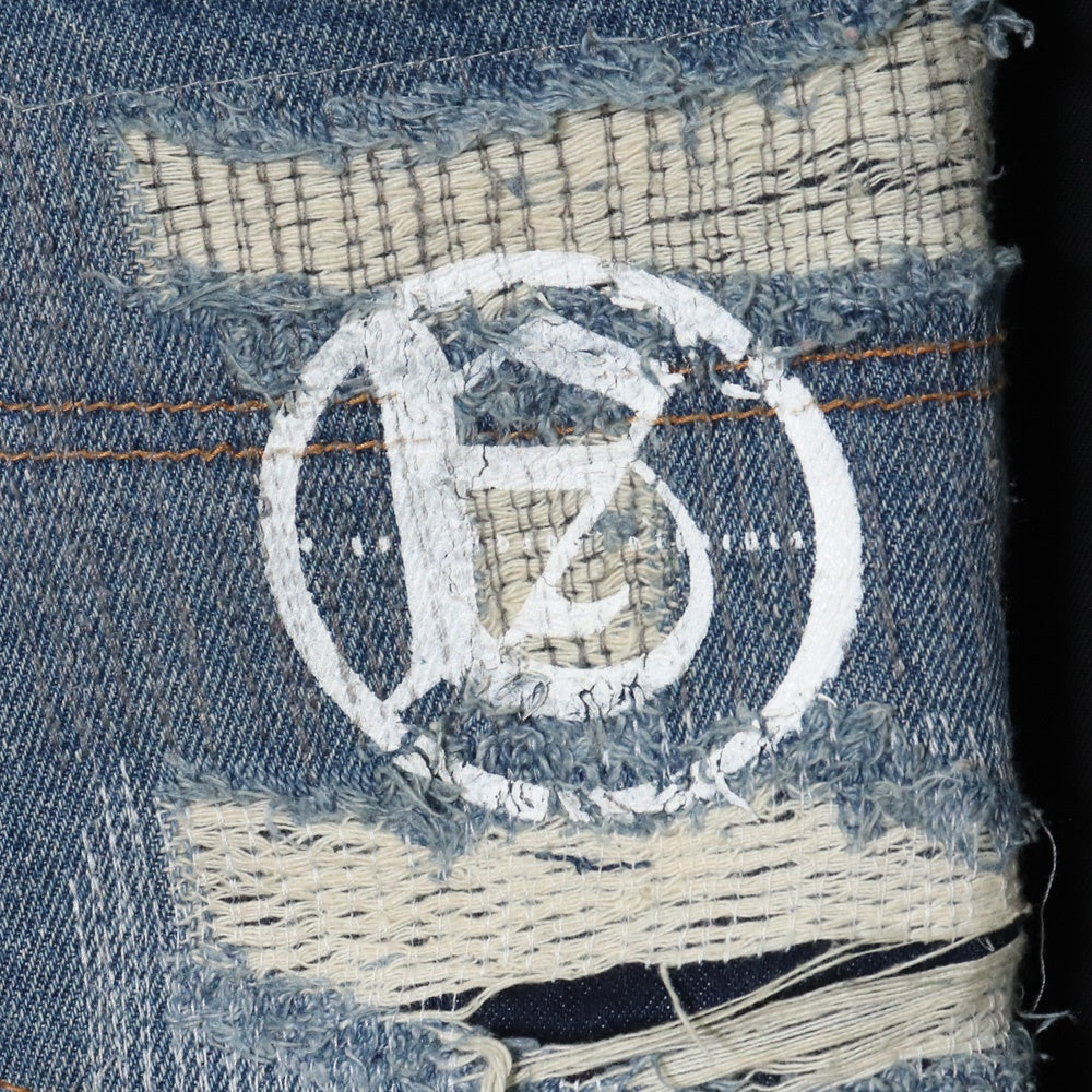 A GOOD BAD INFLUENCE GB Repaired Denim Jeans Indigo Size XL