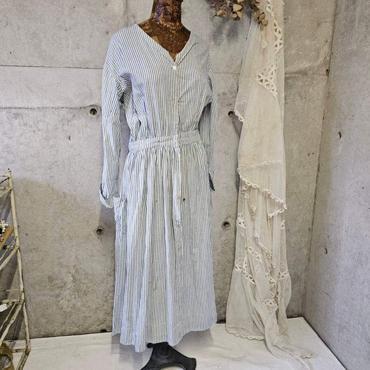 Euro antique 20s-30s French Stripe Dress