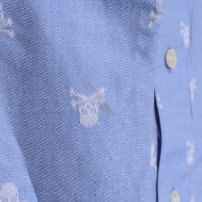 Mastermind Japan Identity Jacquard Skull Shirt Blue Size XS