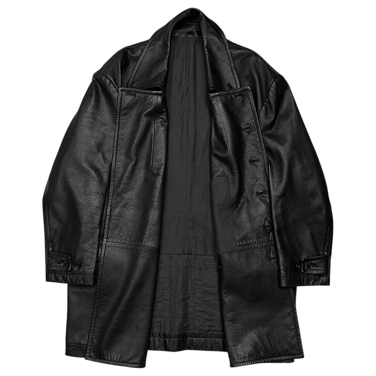 Y's bis 80s Lamb Leather Double-Breasted Coat Size FREE