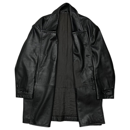 Y's bis 80s Lamb Leather Double-Breasted Coat Size FREE