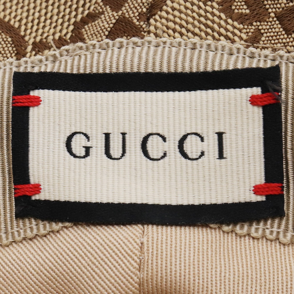 GUCCI GG Canvas Pattern Fedora Bucket Hat Beige Size M