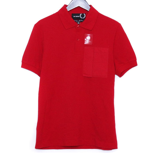 RAF SIMONS x Fred Perry Space Pocket Pique Polo Red Size 38