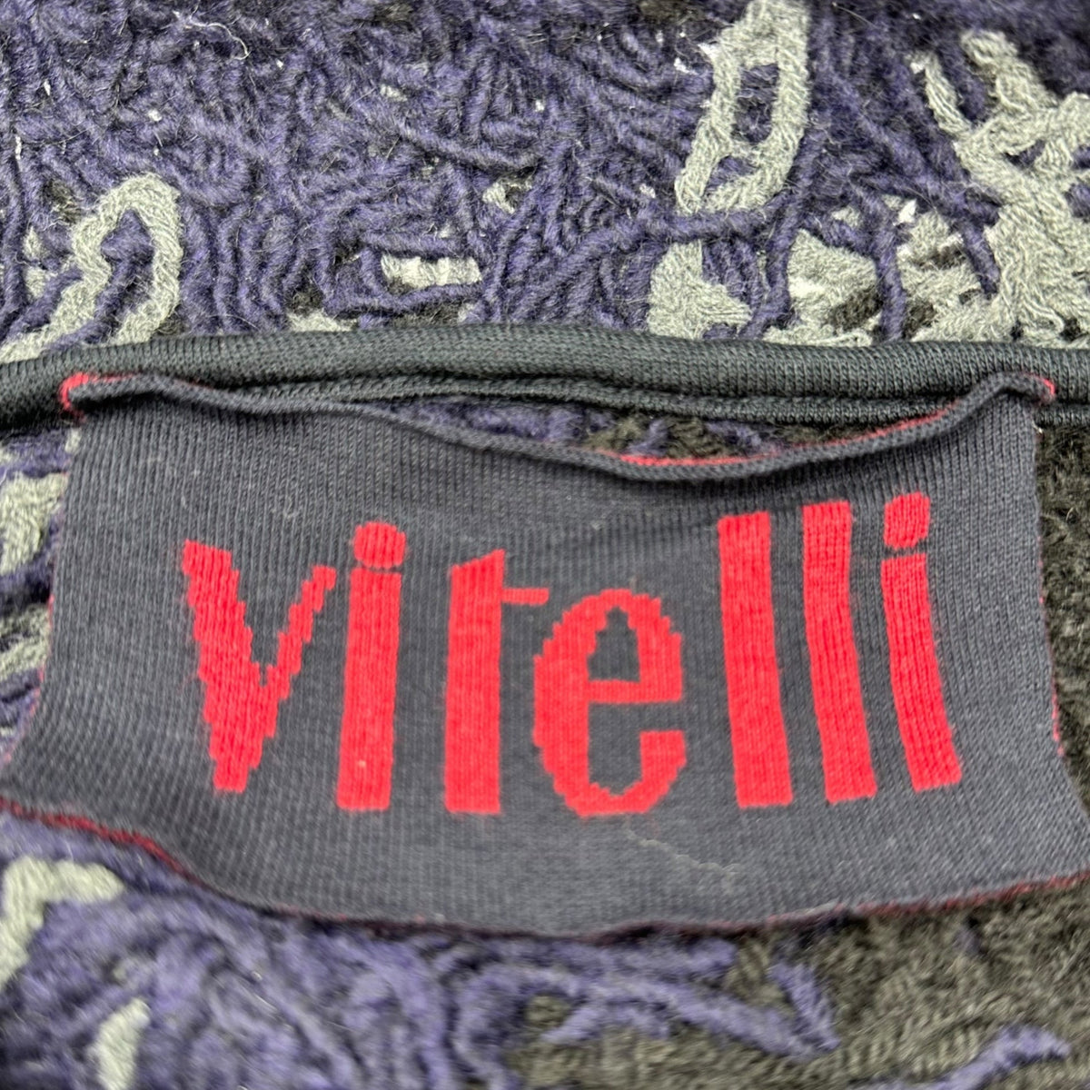 VITELLI Button-up Pullover Wool Hoodie Navy/Gray Size 2